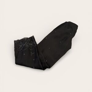 Vintage Ann Taylor black embroidered beaded silk trousers Sz 8